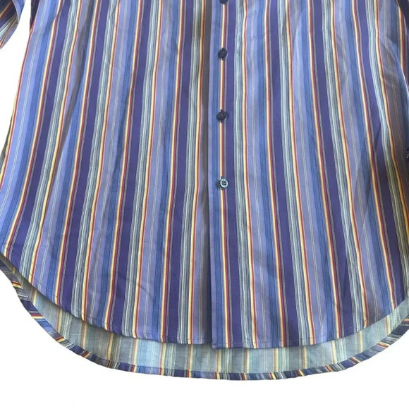 Robert Graham Purple Stripe Button-Down Shirt Dress Casual Size Medium Men's - Picture 4 of 11